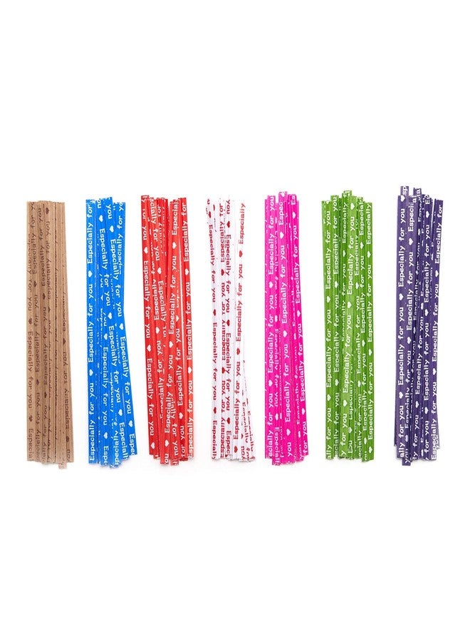 Tendwarm 100 Pcs 4x11 Inch Clear Long Cello Cellophane Treat Bags with 7 Mix Colors Twist Ties Perfect for Birthday Favor Candles Pretzel Icy Candy Popsicle - Image 3